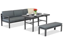 Conjunto de muebles de jardín Porto Apetito Comfort 3 con banco antracita Garden Point