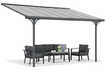 Cubierta de policarbonato para terraza Ohio 3,05 x 4,36 m CoverTech antracita