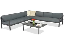 Garden Point Porto Corner 6 antracita gran juego de muebles esquinero