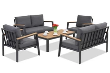Juego Zakintos Coffee 6 aluminio antracita Garden Point
