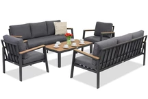 Juego de muebles de aluminio de lujo Zakintos Coffee 8 antracita Garden Point