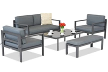 Juego de muebles de jardín Porto Coffee 4 con banco antracita Garden Point