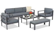 Juego de muebles de jardín Porto Coffee 5 con banco antracita Garden Point
