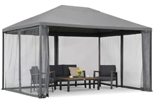 Pabellón de jardín antracita con mosquitera Madrid 3 x 4m Garden Point
