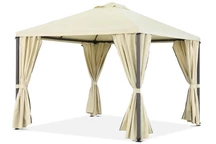 Pabellón jardín beige con cortinas Madrid 3 x 3m Garden Point