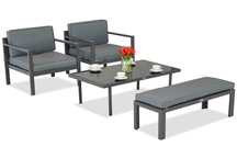Porto Conjunto de muebles de terraza con banco antracita Garden Point