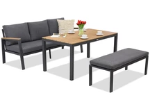 Zakintos Apetito Comfort 3 juego de aluminio con banco antracita Garden Point