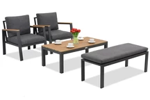 Zakintos Conjunto de muebles de terraza con banco antracita Garden Point