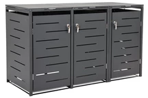 Caja para tres contenedores de residuos CoverTech de 120 l o 240 l de antracita