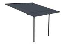 Marquesina de terraza de policarbonato Nevada 3,05 x 3,14 m CoverTech antracita