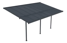 Marquesina de terraza de policarbonato Nevada 3,05 x 4,96 m CoverTech antracita