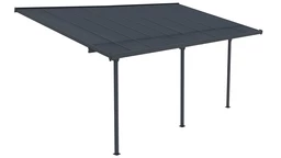 Marquesina de terraza de policarbonato Nevada 3,05 x 6,28 m CoverTech antracita