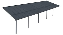 Marquesina de terraza de policarbonato Nevada 3,05 x 9,92 m CoverTech antracita