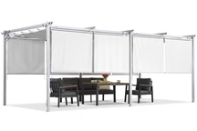 Pérgola blanca La Palma 3x6m con persianas Garden Point