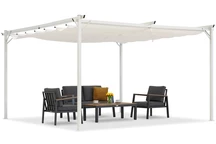 Pérgola de terraza Garden Point blanca La Palma 4x4m