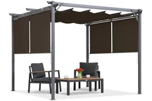 Pérgola de terraza marrón con persianas La Palma 3x3 Garden Point