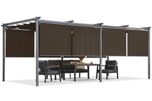 Pérgola de terraza marrón con persianas La Palma 3x6 Garden Point