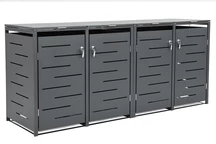 Recinto para cuatro cubos de basura CoverTech antracita de 120 l o 240 l