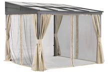 Toldo de aluminio 3 x 3 m Tarragona con cortinas Garden Point beige