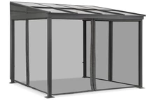 Toldo de aluminio 3 x 3 m Tarragona con mosquitera Garden Point antracita