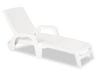 Tumbona de ratán artificial Miami Bica blanco
