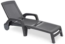 Tumbona de ratán artificial antracita Miami Bica