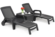 Conjunto de tumbona Sirmione duo antracita Bica technorattan