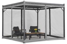 Antracita Málaga 3x3m patio pérgola con mosquitera Garden Point