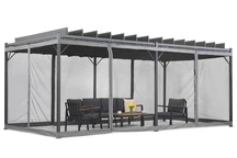 Antracita Málaga 3x6m patio pérgola con mosquitera Garden Point