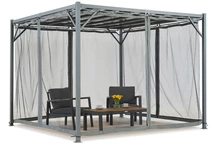 Antracita Paros 3x3m patio pérgola con mosquitera Garden Point