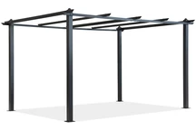 Barbados 3 x 3 m antracita Garden Point pérgola de metal para patio marco