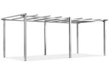 Barbados 3 x 6 m blanco Garden Point pérgola patio de metal marco