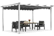Barbados pérgola de terraza 3x4 m Garden Point blanco-antracita