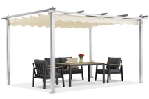 Barbados pérgola terraza 3x4 m Garden Point blanco y beige
