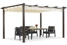 Barbados pérgola terraza 3x4 m Garden Point madera-beige