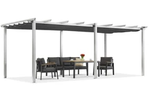 Barbados pérgola terraza 3x6 m Garden Point blanco-antracita