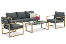 Conjunto de muebles de jardín Belluno Garden Point de aluminio antracita