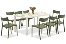 Conjunto de muebles de jardín King/Provence blanco y verde para 8 personas Bica
