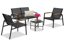 Conjunto de muebles de jardín Moreno Garden Point negro