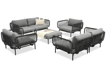 Conjunto de muebles de jardín Perez Coffee 6 antracita Garden Point
