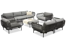 Conjunto de muebles de jardín Perez Coffee 7 antracita Garden Point