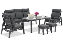 Conjunto de muebles de jardín de aluminio antracita Murcia Garden Point