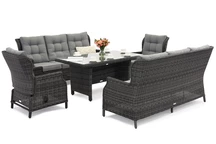 Gran conjunto de muebles de jardín Málaga Apetito 8 antracita Garden Point