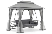 Bonito columpio de jardín de metal Premium Garden Point gris