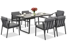 Juego de comedor Cento para 6 personas Garden Point antracita