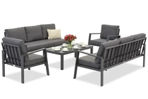 Juego de muebles de aluminio de lujo Zakintos Coffee 8 antracita Garden Point