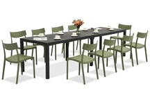 King Double/Provence conjunto de muebles de jardín verde antracita para 10 personas Bica