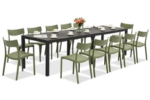 King Double/Provence conjunto de muebles de jardín verde antracita para 12 personas Bica