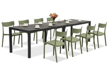 King Double/Provence conjunto de muebles de jardín verde antracita para 8 personas Bica