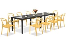 King Double/Vague naranja antracita conjunto de muebles de jardín para 10 personas Bica